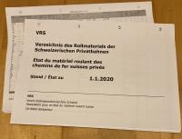 Verzeichnis des Rollmaterials der Schweizerischen Privatbahnen. Stand 1.1.2020